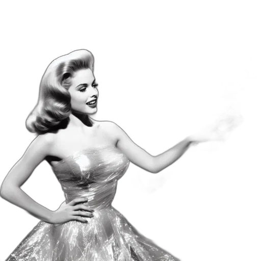 dress, photorealistic, cartoon, 3d render, comic book art, woman, 50s-inspired, points transparent PNG cut-out