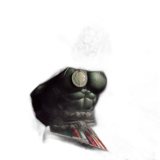 robot, mask, face, creature, concept art, comic book art, cyberpunk, photorealistic transparent PNG cut-out