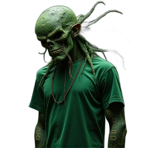 creature, staff, mask, face transparent PNG cut-out
