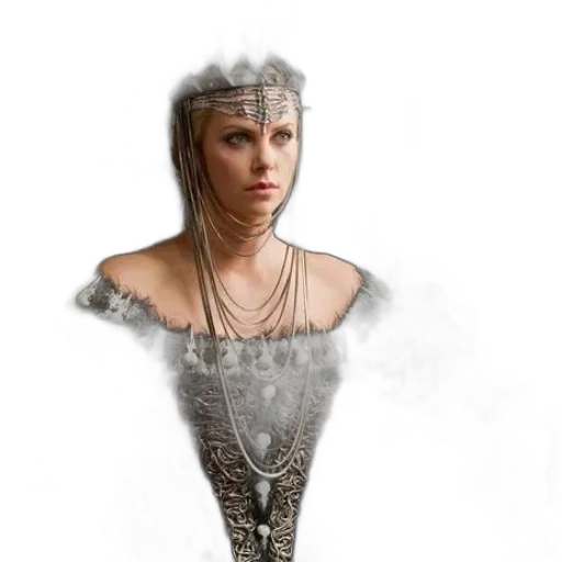dress, jewelry, crown, sword, fantasy art, concept art, photorealistic, 3d render transparent PNG cut-out