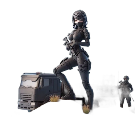 robot, weapon, creature, car, concept art, 3d render, cyberpunk, pixel art transparent PNG cut-out