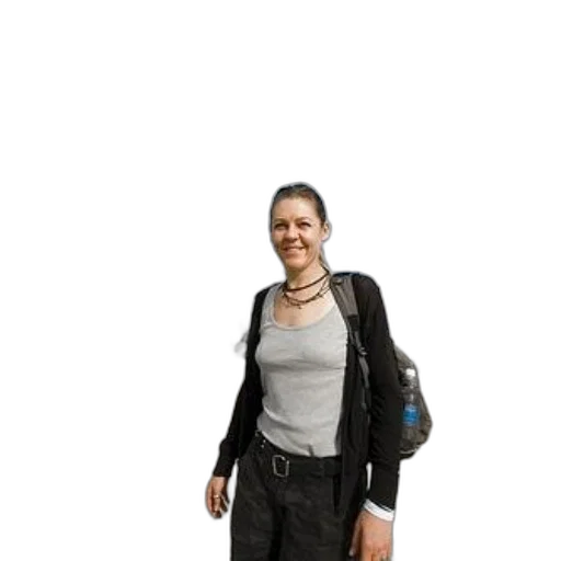 staff, jacket, 3d render, woman, stands, front, maswings, airplane transparent PNG cut-out