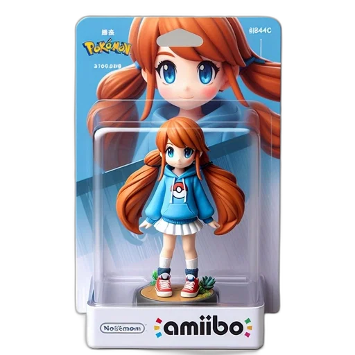 concept art, 3d render, nintendo, amiibo, figure, young, girl, orange transparent PNG cut-out