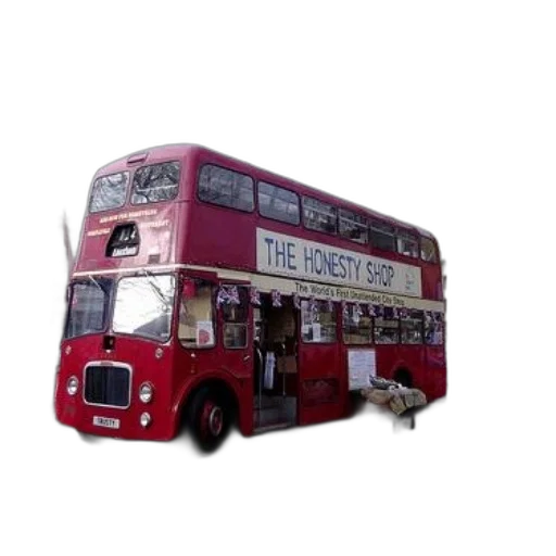 concept art, 3d render, photorealistic, city street, red, double-decker, bus, converted transparent PNG cut-out