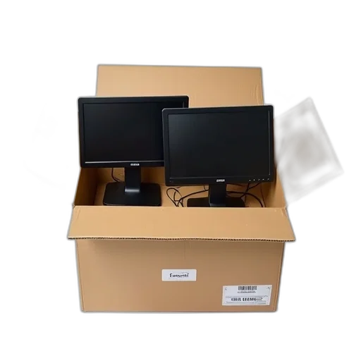 furniture, 3d render, cardboard, box, white, background, black, border transparent PNG cut-out