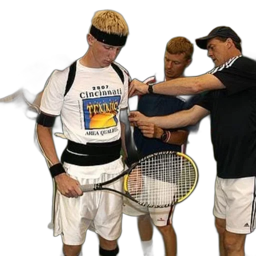 staff, hat, group, men, gathered, around, tennis, player transparent PNG cut-out