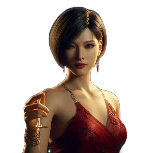 dress, staff, face, concept art, fantasy art, photorealistic, 3d render, red transparent PNG cut-out