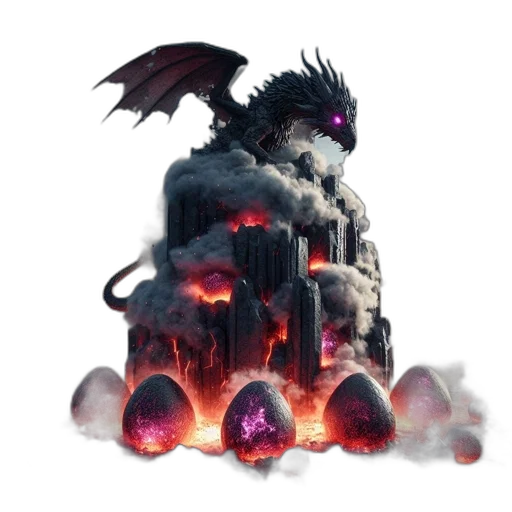 dragon, creature, concept art, fantasy art, pixel art, 3d render, fire, massive transparent PNG cut-out