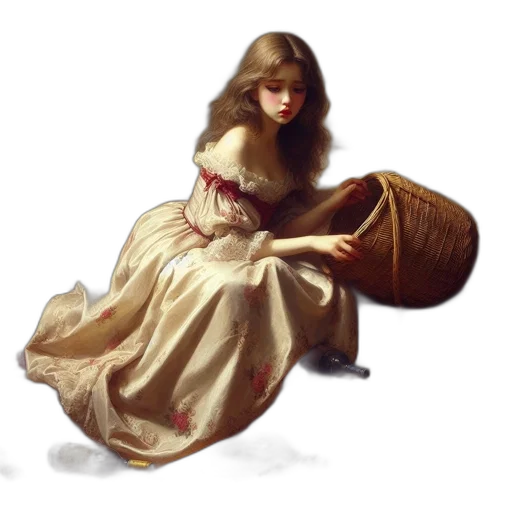 dress, face, concept art, oil painting, fantasy art, photorealistic, golden, earth tones transparent PNG cut-out