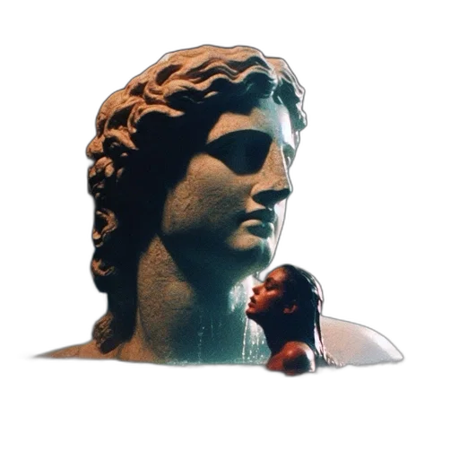 face, crown, mask, sword, vaporwave, 3d render, photorealistic, pixel art transparent PNG cut-out