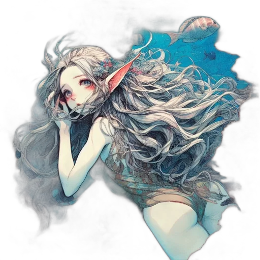 mask, hair, dress, crown, fantasy art, watercolor, concept art, pixel art transparent PNG cut-out