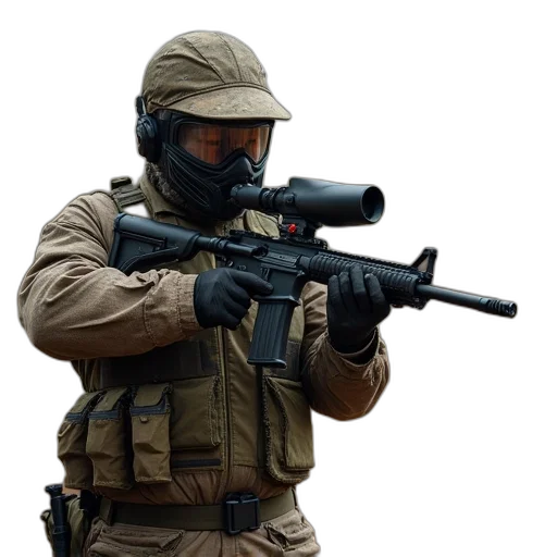 weapon, staff, mask, jacket transparent PNG cut-out