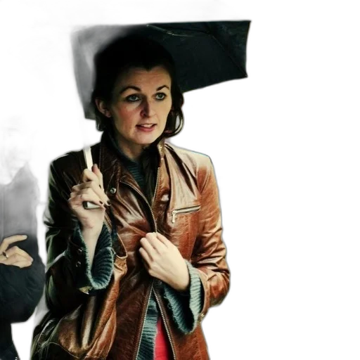 umbrella, jacket, photorealistic, concept art, comic book art, watercolor, rain, fog transparent PNG cut-out