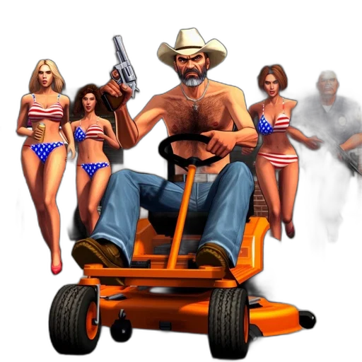 weapon, concept art, pixel art, man, cowboy, hat, gun, sits transparent PNG cut-out