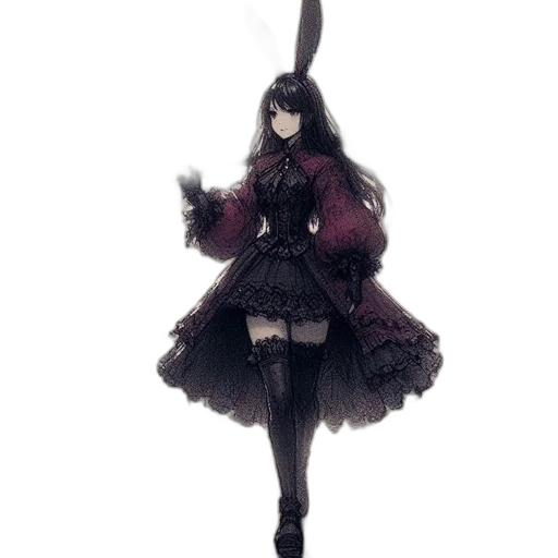 dress, staff, weapon, sword, concept art, fantasy art, pixel art, anime transparent PNG cut-out