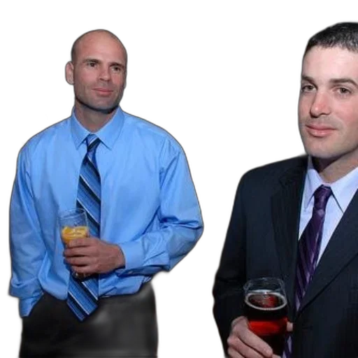 staff, 3d render, two, men, formal, attire, stand, together transparent PNG cut-out