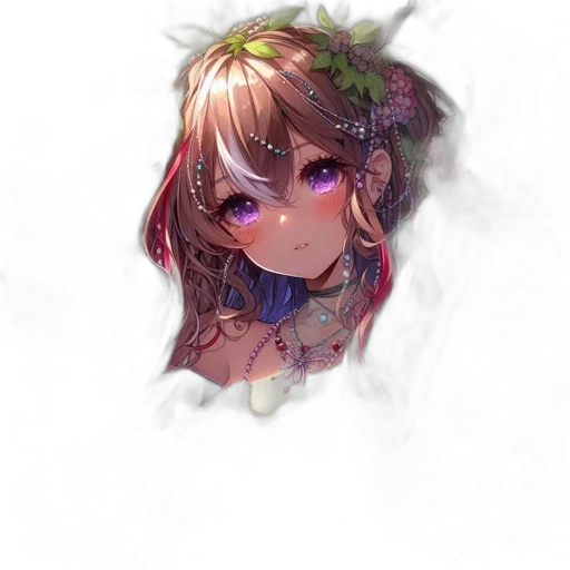 crown, face, mask, flower, fantasy art, anime, pixel art, photorealistic transparent PNG cut-out