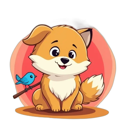 staff, pixel art, concept art, cartoon, fantasy art, illustration, fluffy, dog transparent PNG cut-out