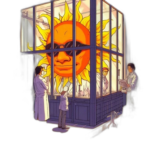 mask, umbrella, concept art, comic book art, sunset, fire, outer space, anthropomorphic transparent PNG cut-out