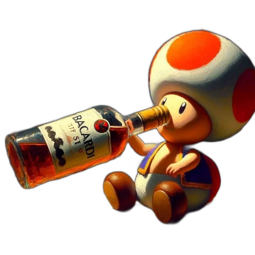 bottle, robot, weapon, food, 3d render, concept art, pixel art, anthropomorphic transparent PNG cut-out