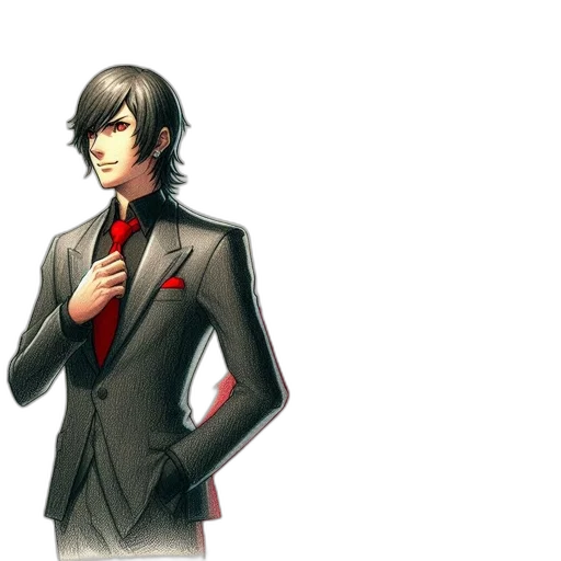 staff, jacket, pixel art, concept art, cartoon, anime, red, dark transparent PNG cut-out