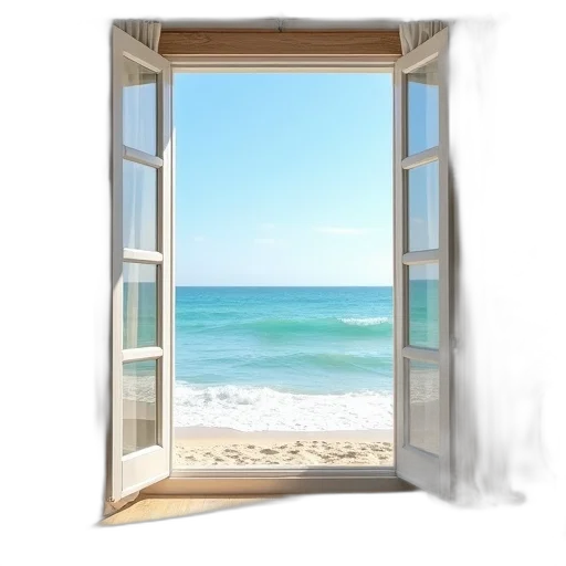 furniture, photorealistic, 3d render, concept art, oil painting, beach, underwater, open transparent PNG cut-out