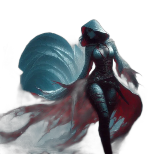 dress, concept art, fantasy art, comic book art, pixel art, outer space, underwater, dark transparent PNG cut-out