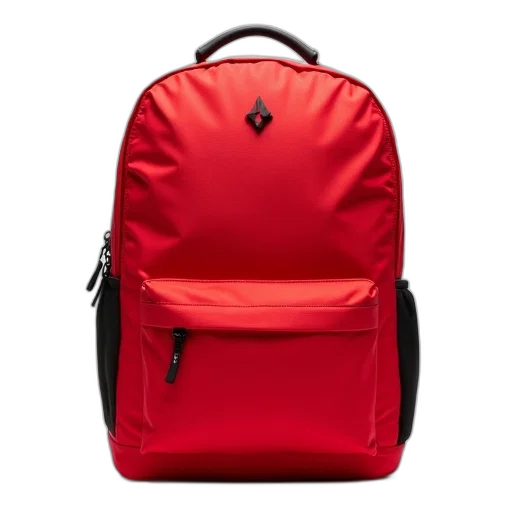 jacket, 3d render, red, backpack, black, logo, front, zipper transparent PNG cut-out