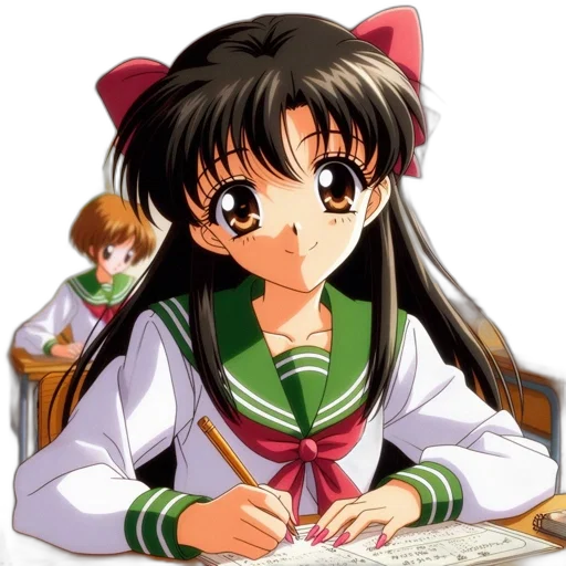staff, anime, cartoon, pixel art, photorealistic, young, female, manga transparent PNG cut-out