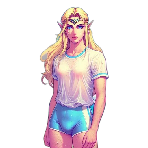 dress, pixel art, concept art, comic book art, fantasy art, pastel, blue, colorful transparent PNG cut-out