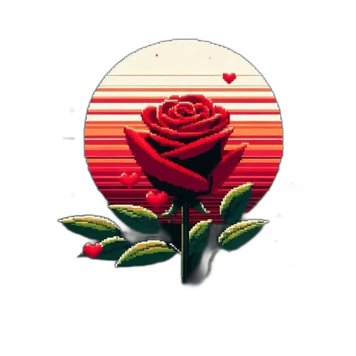 flower, jacket, umbrella, vaporwave, pixel art, watercolor, 3d render, red transparent PNG cut-out