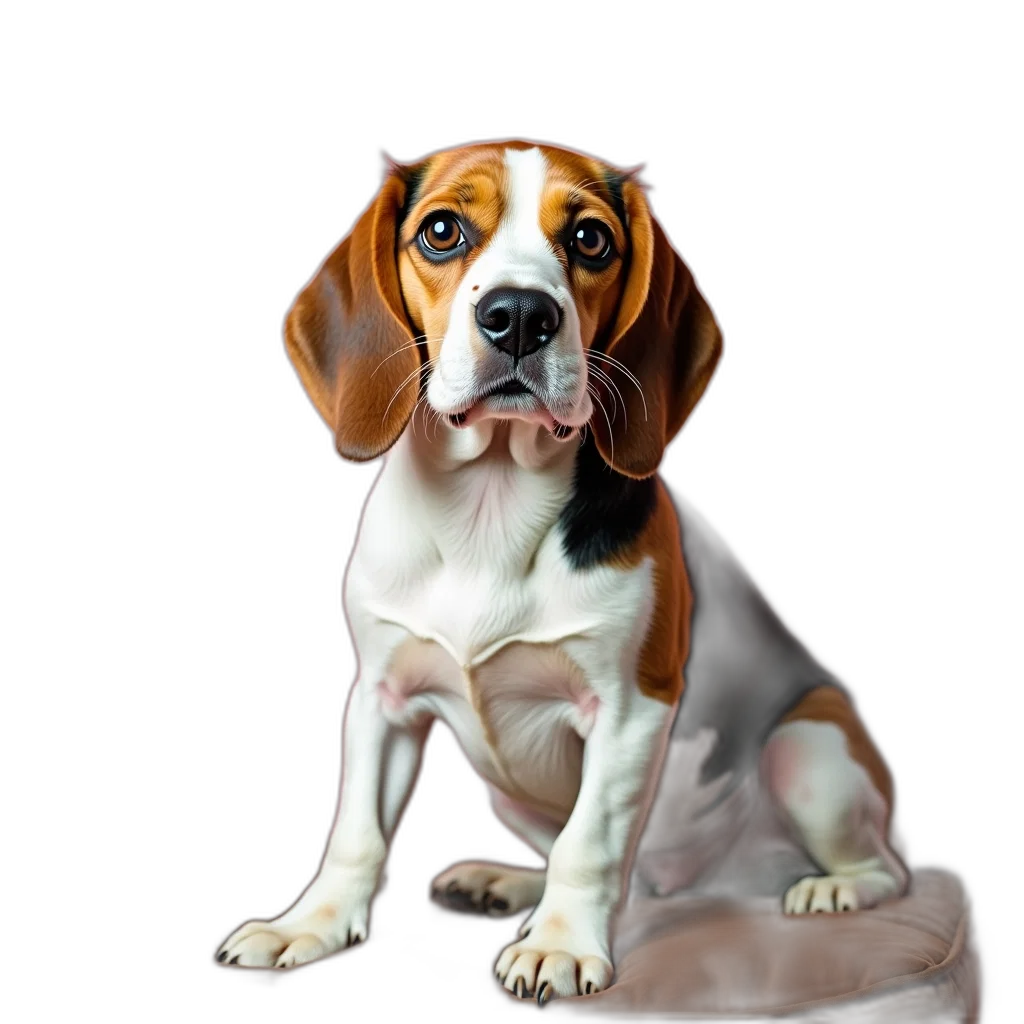 animal, staff, face, creature, photorealistic, oil painting, 3d render, beagle transparent PNG cut-out