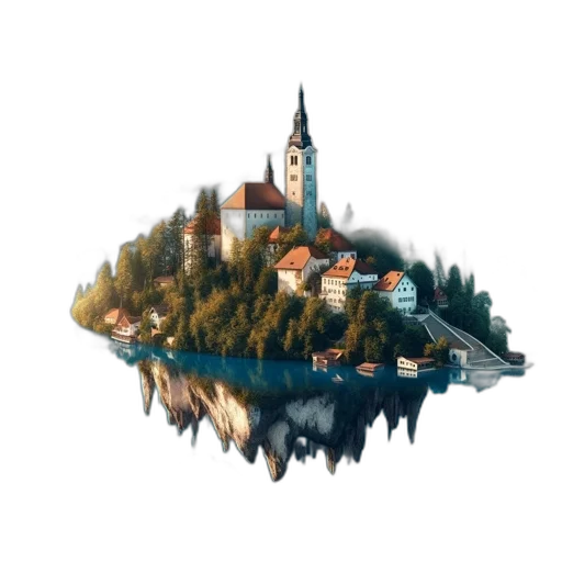 building, crown, concept art, watercolor, pixel art, photorealistic, fog, colorful transparent PNG cut-out