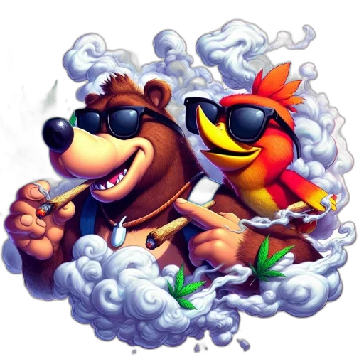 concept art, pixel art, fantasy art, cartoon, fog, two, animated, characters transparent PNG cut-out