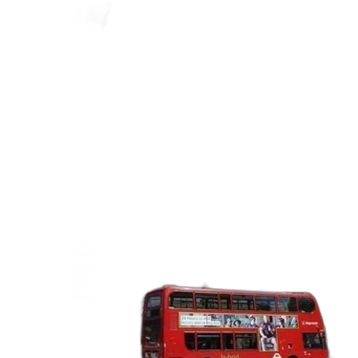 car, shoes, concept art, 3d render, photorealistic, pixel art, red, double-decker transparent PNG cut-out