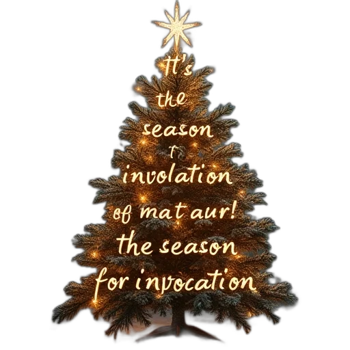 christmas, tree, text, reads transparent PNG cut-out