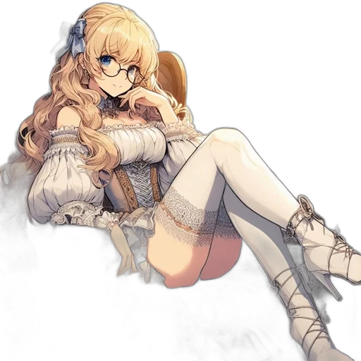 dress, staff, crown, weapon, anime, concept art, fantasy art, pixel art transparent PNG cut-out