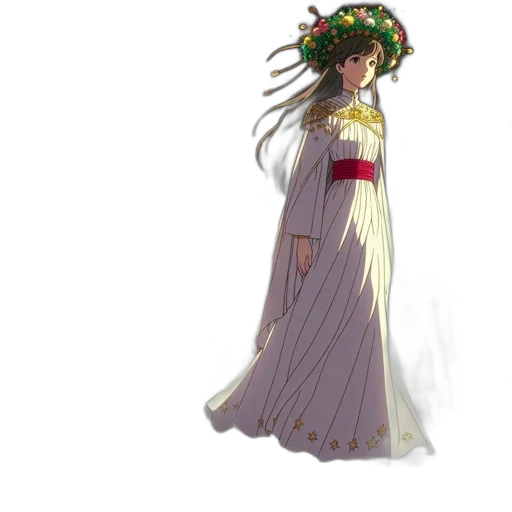 dress, crown, concept art, fantasy art, pixel art, 3d render, illustrated, scene transparent PNG cut-out