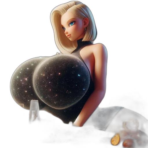 robot, dress, concept art, fantasy art, 3d render, pixel art, outer space, snow transparent PNG cut-out