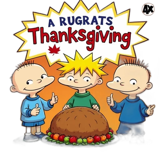 children, book, titled, rugrats, thanksgiving, cartoon, image, characters transparent PNG cut-out