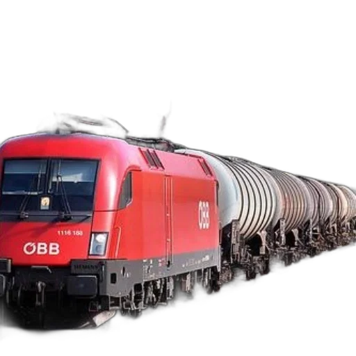 weapon, 3d render, photorealistic, concept art, red, electric, locomotive, logo transparent PNG cut-out