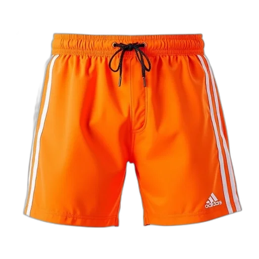 pair, orange, shorts, white, stripes, sides, adidas, logo transparent PNG cut-out
