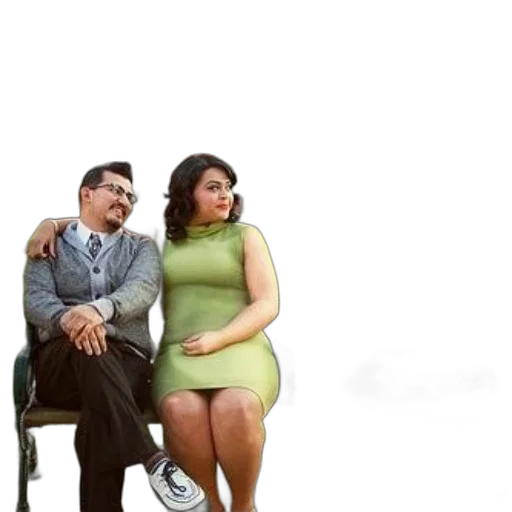 furniture, shoes, dress, concept art, 3d render, couple, sits, bench transparent PNG cut-out