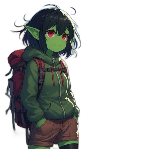 jacket, staff, creature, mask, concept art, pixel art, fantasy art, anime transparent PNG cut-out