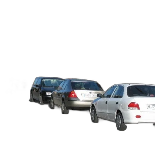 car, 3d render, photorealistic, row, parked, cars, front, brick transparent PNG cut-out