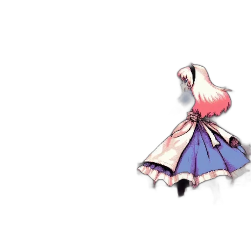 dress, weapon, umbrella, creature, 3d render, pixel art, anime, concept art transparent PNG cut-out