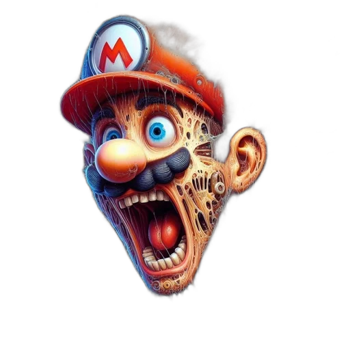 mask, face, creature, hat, 3d render, concept art, photorealistic, illustration transparent PNG cut-out