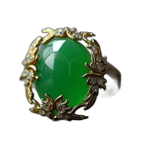 jewelry, crown, dragon, 3d render, green, jade, ring transparent PNG cut-out