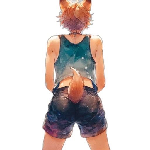 animal, dress, mask, creature, watercolor, concept art, anime, pixel art transparent PNG cut-out