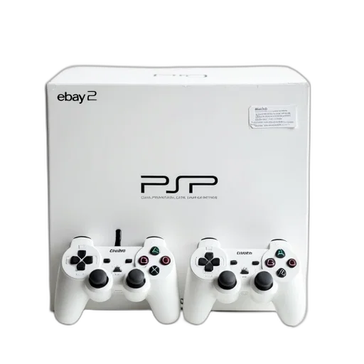 weapon, 3d render, concept art, photorealistic, white, box, playstation, logo transparent PNG cut-out